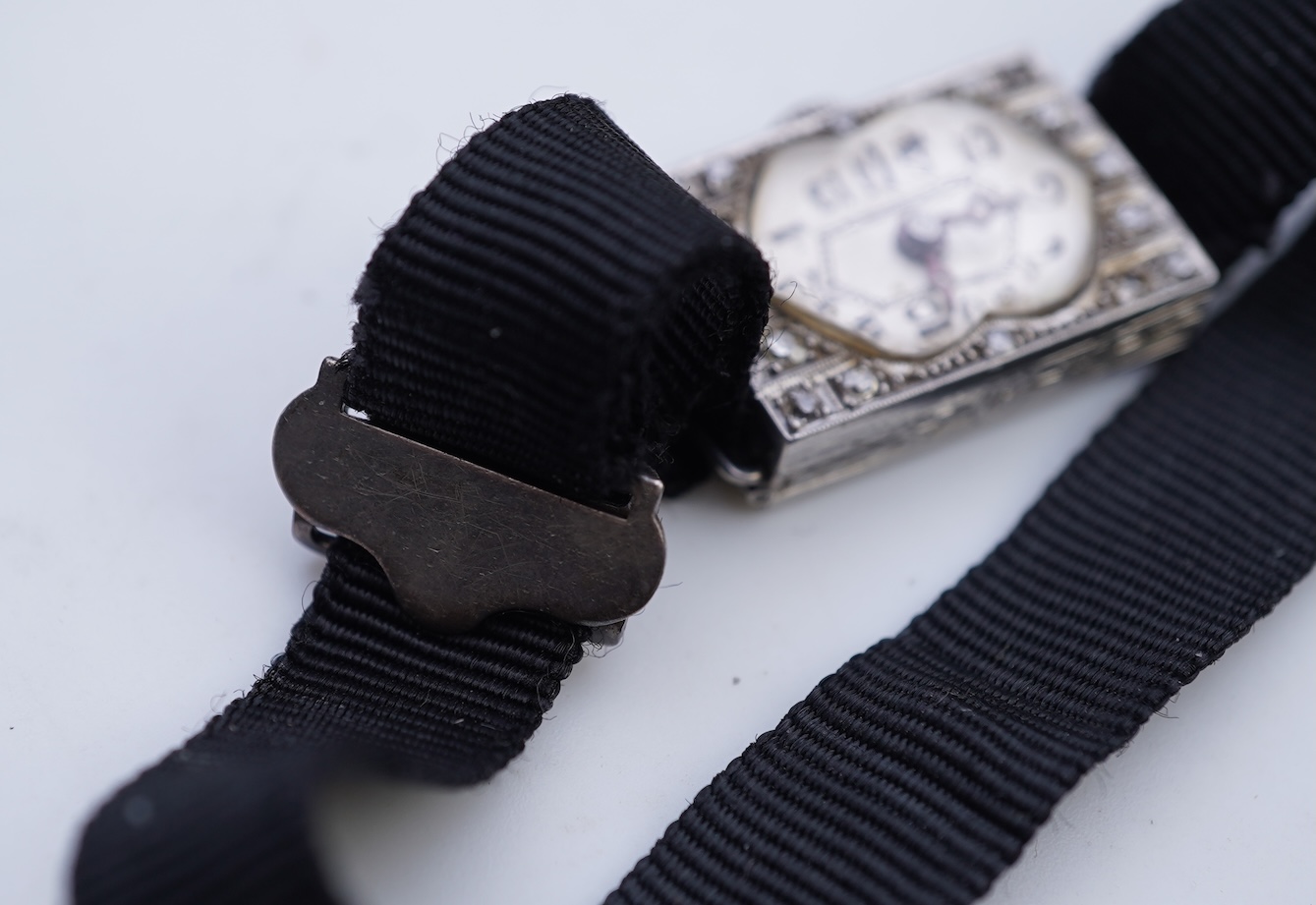 An Art Deco lady's diamond cocktail watch, 1920s